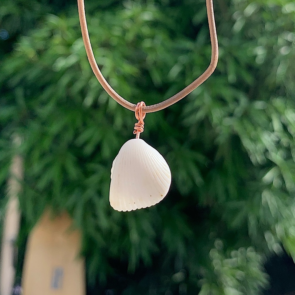 Petite white shell necklace
